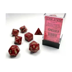 Vortex Dice Polyhedral Burgundy/gold Set (7)