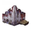 WW2 Ostfront Stalingrad Apartment Block Front (with 3rd floor) (1) (Prepintado) [28mm/1:56]