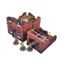 WW2 Ostfront Stalingrad Small House (with garage) (3) (Prepintado) [28mm/1:56]